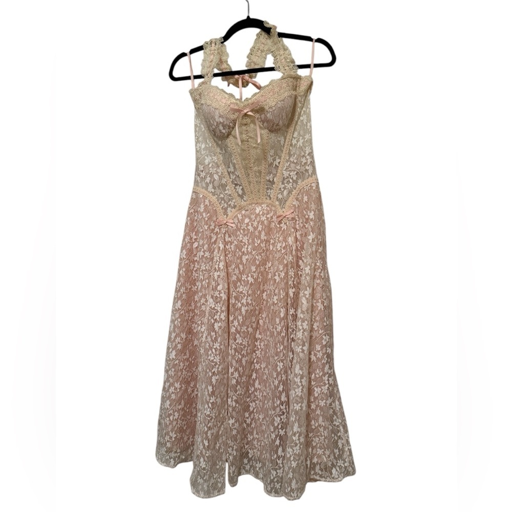 Elegant Lace Dress with Corset Detail